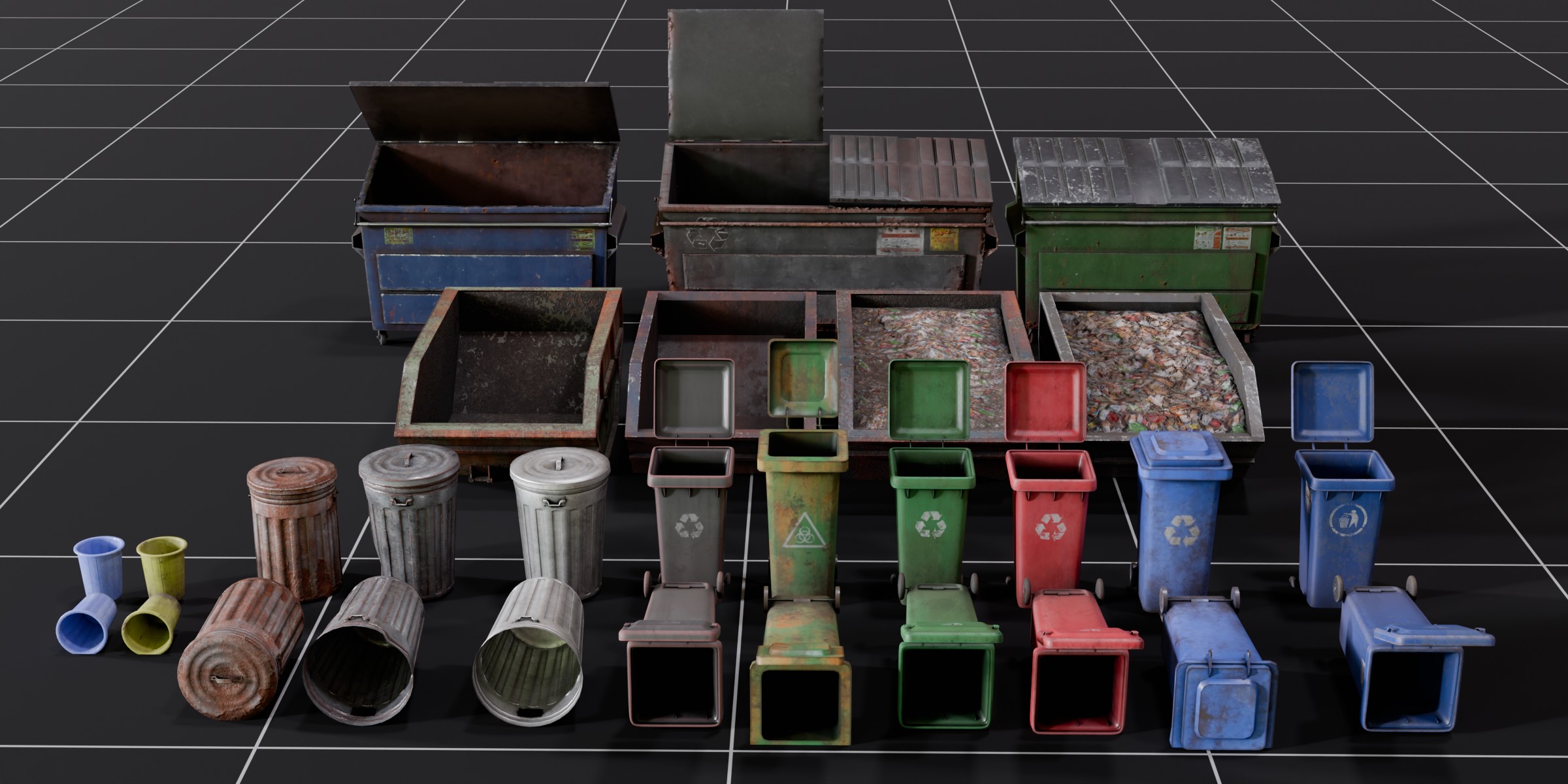 Garbage bins preview